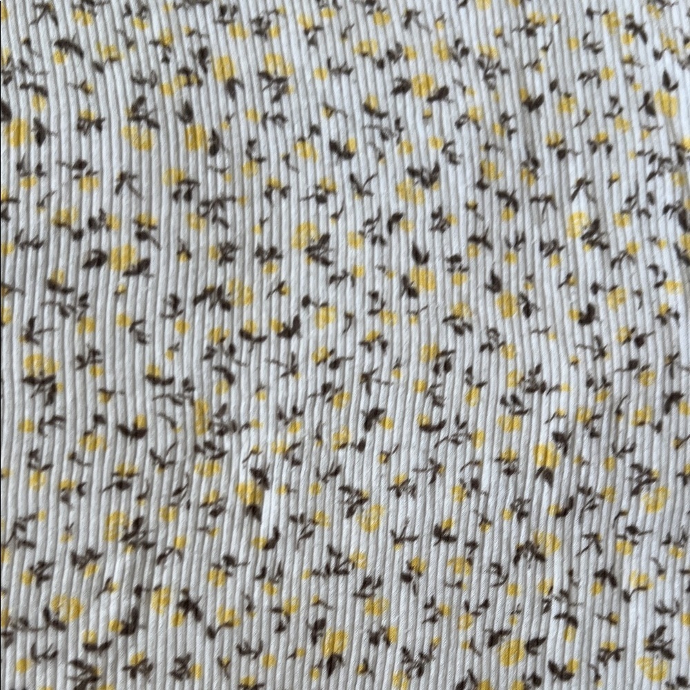 Yellow Floral Women's Short Sleeve Crop Top - Picture 2 of 4